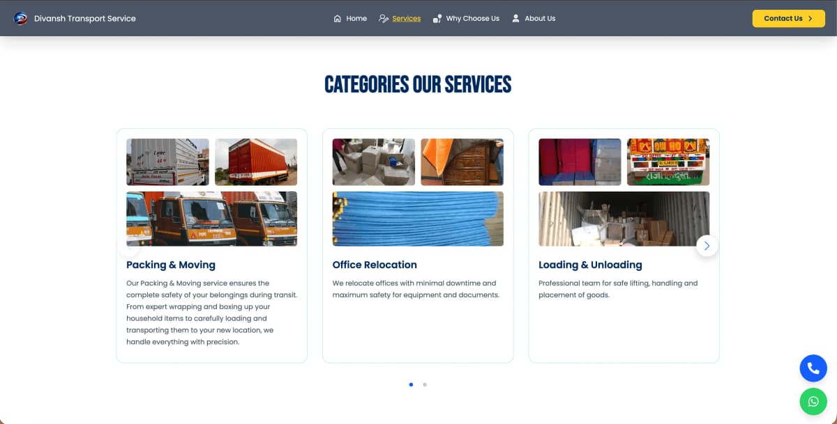 Divansh Transport Service: A Complete Digital Platform for Import Export, Delivery & Packers Movers - screenshot 2