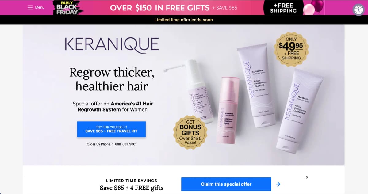 Keranique: A Smooth Migration from WooCommerce to Shopify With a Modern, High-Performance Storefront - screenshot 1