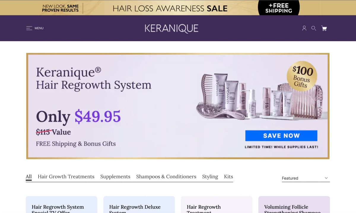 Keranique: A Smooth Migration from WooCommerce to Shopify With a Modern, High-Performance Storefront - screenshot 4