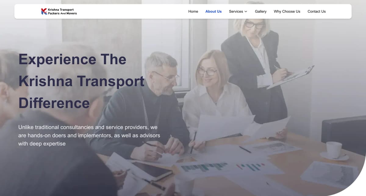 Krishna Transport Packers & Movers: A High-Performance Next.js Website for Service-Driven Growth - screenshot 2
