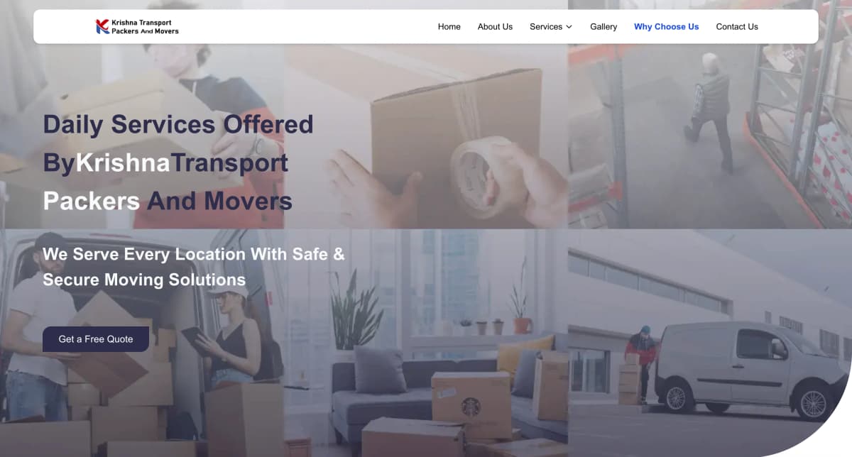 Krishna Transport Packers & Movers: A High-Performance Next.js Website for Service-Driven Growth - screenshot 3