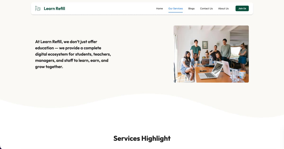 Learn Refill: A Complete Full-Stack Education Platform for Modern Learning and Classroom Management - screenshot 2